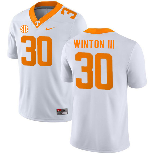 Men #30 Tommy Winton III Tennessee Volunteers College Football Jerseys Stitched-White